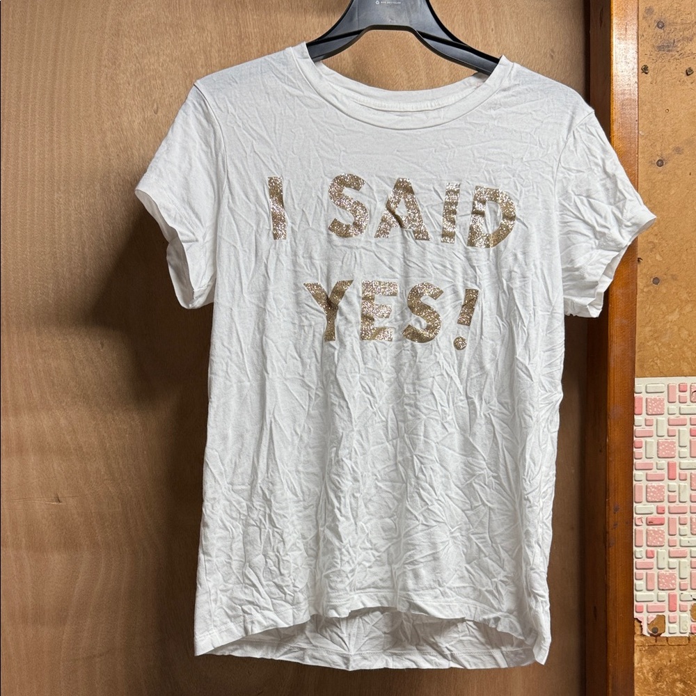 VS BRIDE Stylish White Tee with Gold Accents